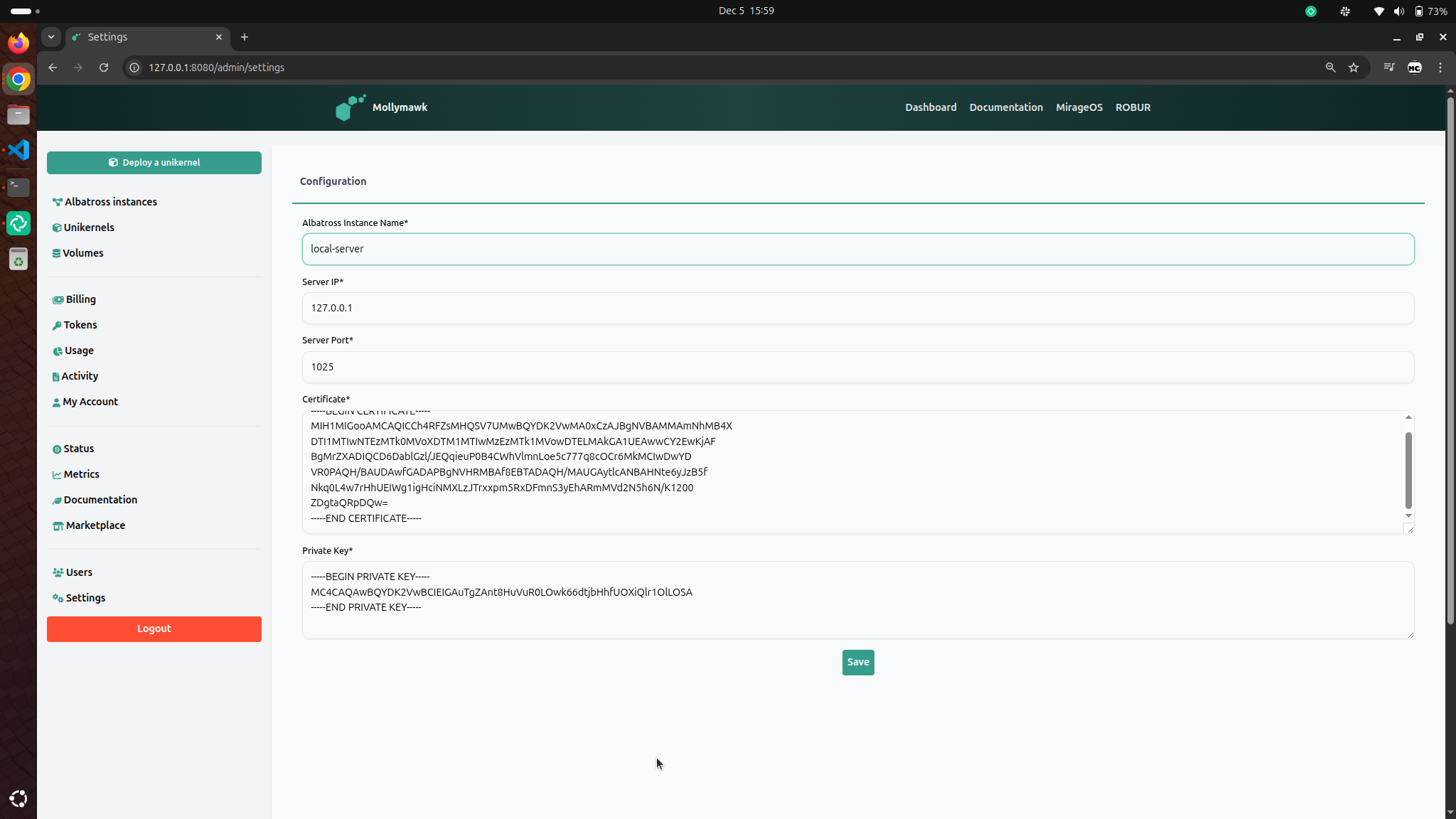 Fill in the albatross configuration