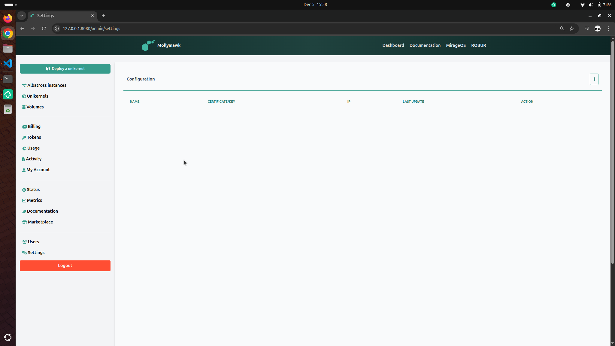 Open the Settings page