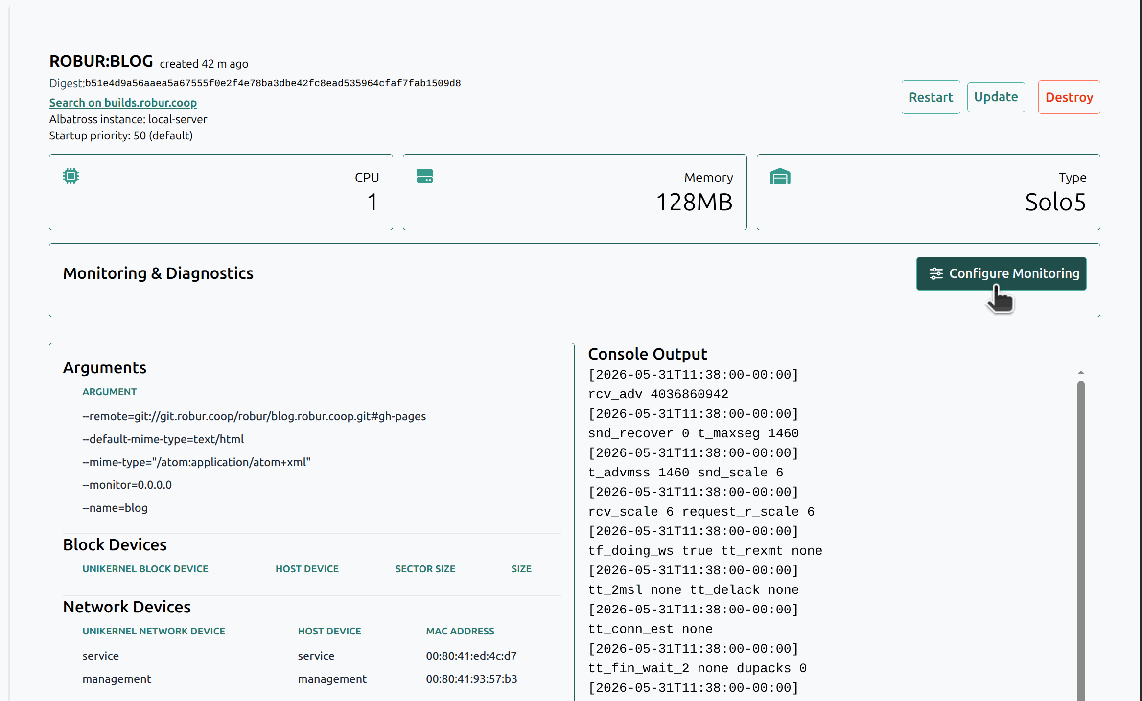 Configure monitoring