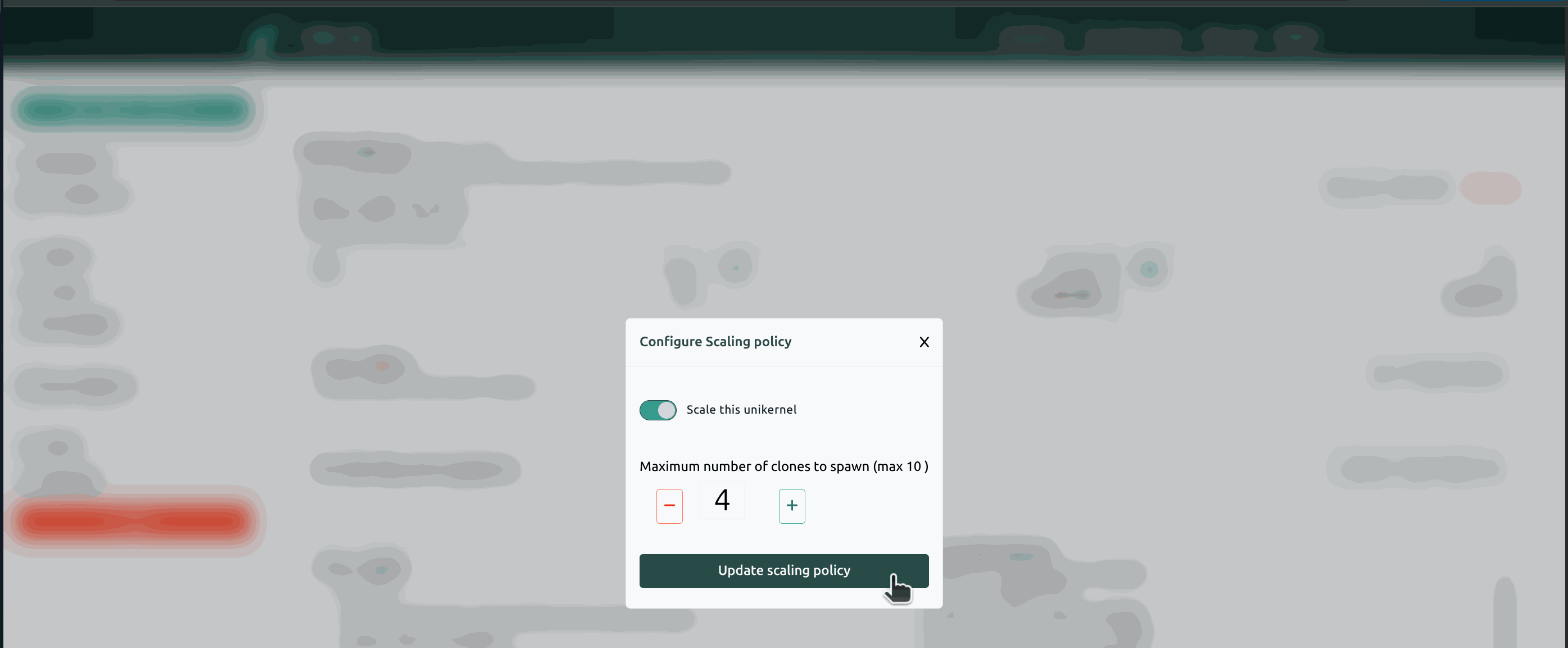 Scaling policies configuration screenshot