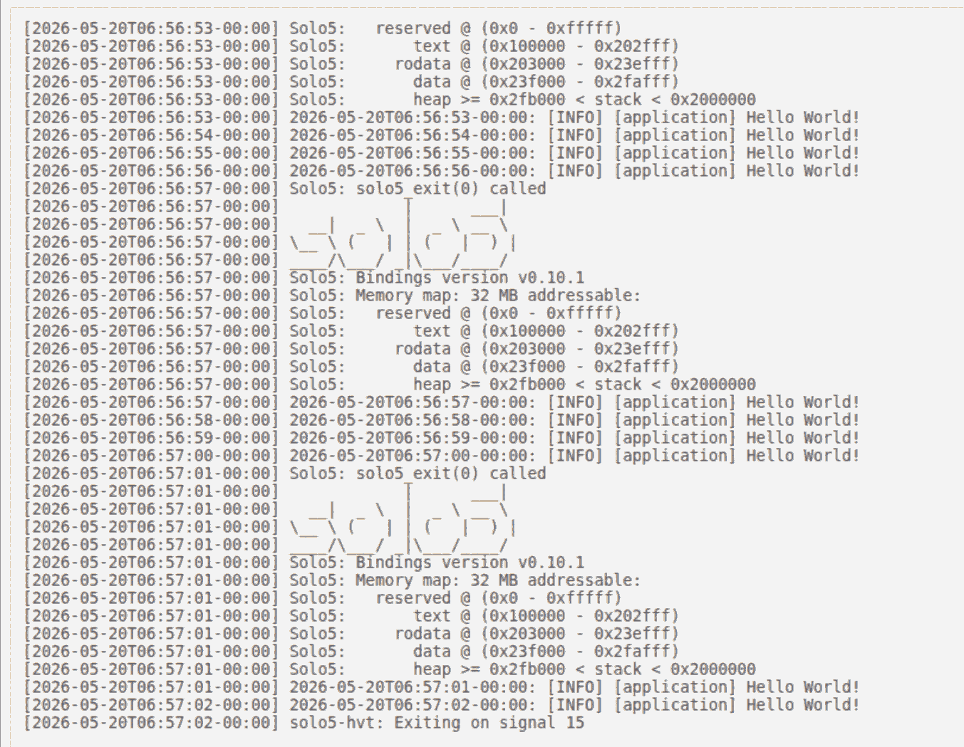 Deceased unikernels logs