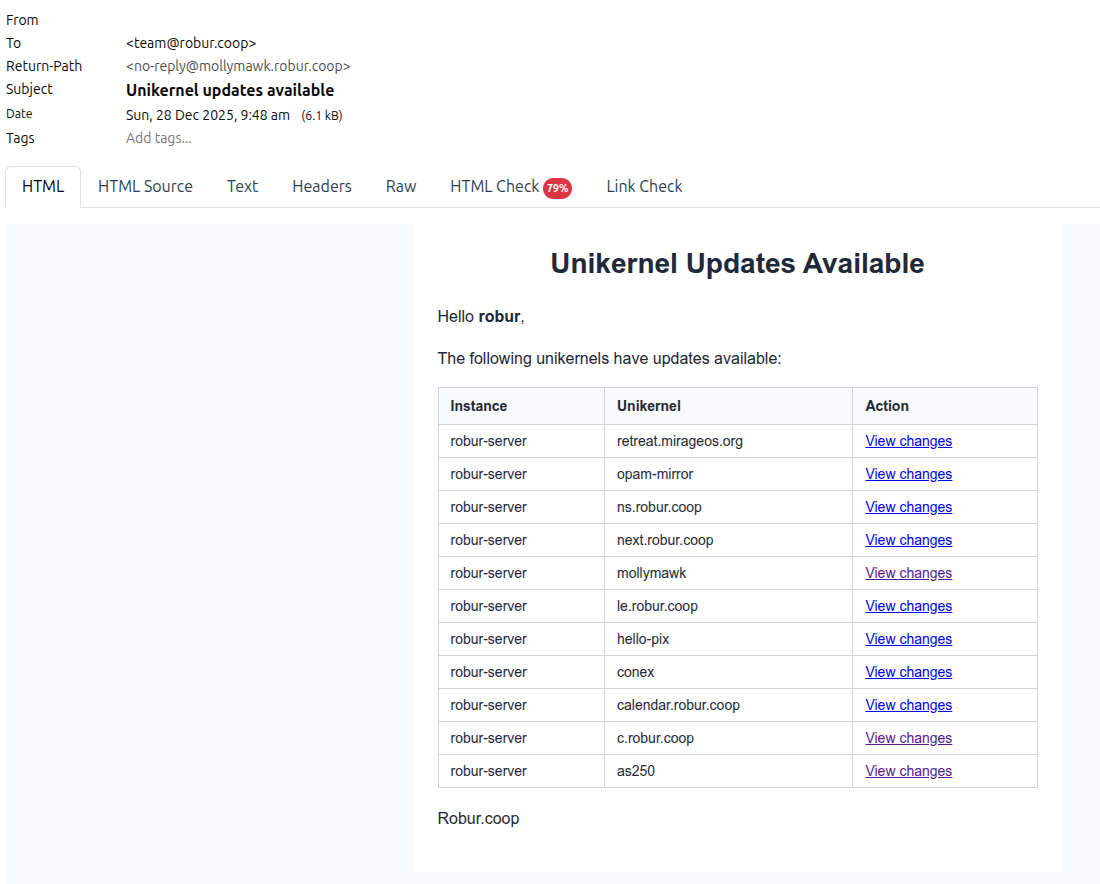 Mollymawk unikernel updates